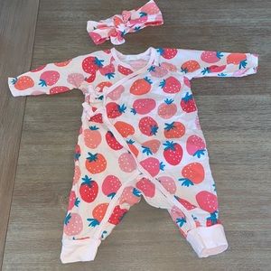 Angel Dear | 3-6 mos | kimono style outfit with matching head band